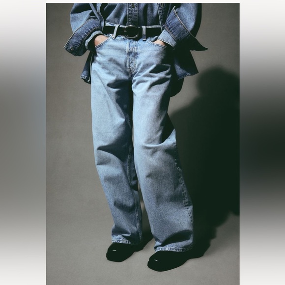 Zara jeans High waisted mid rise full length Zara blue jeans s. 42 brand new - Picture 6 of 13